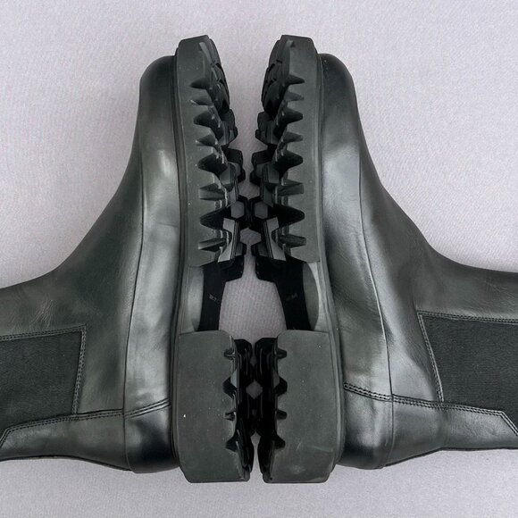 NEW AllSaints Harlee Lug Sole Chelsea Boots — Black Leather - Picture 10 of 12